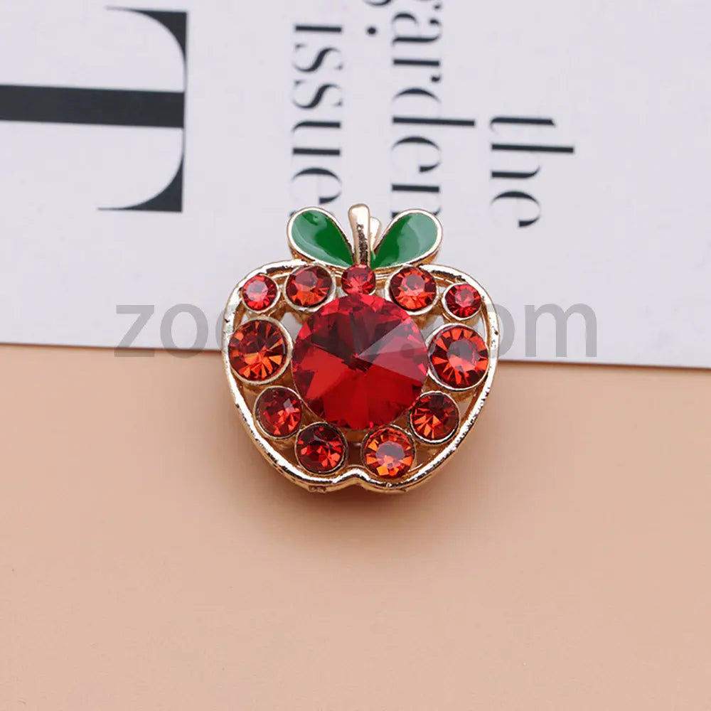 FS4840-Apple Alloy Beads Fit For Beadable Pens For Keychain Jewelry Making Zoe's DIY Shop