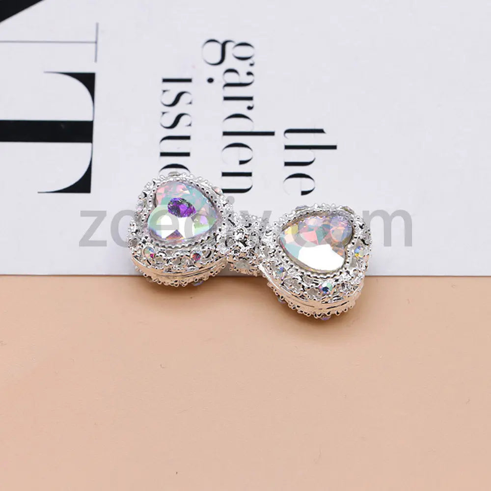 FS4842-Double Heart Bows Beads Fit For Beadable Pens For Keychain Jewelry Making Zoe's DIY Shop