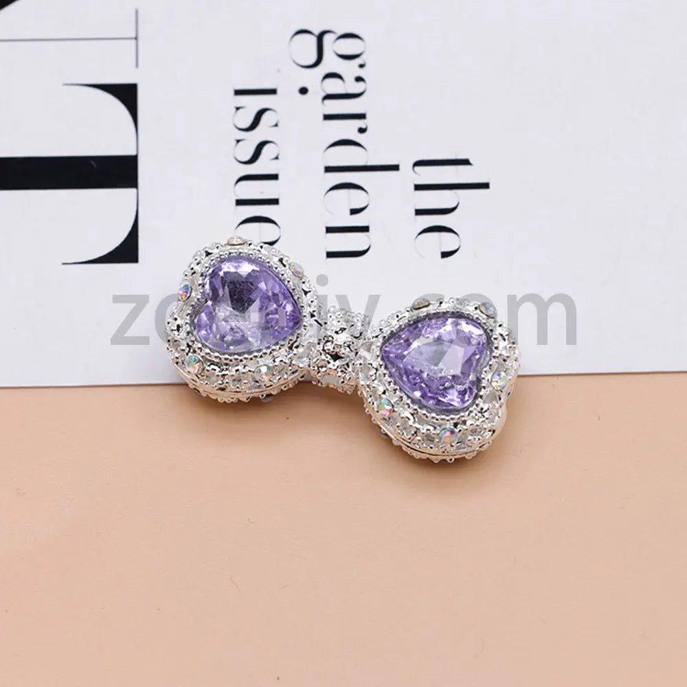 FS4842-Double Heart Bows Beads Fit For Beadable Pens For Keychain Jewelry Making Zoe's DIY Shop