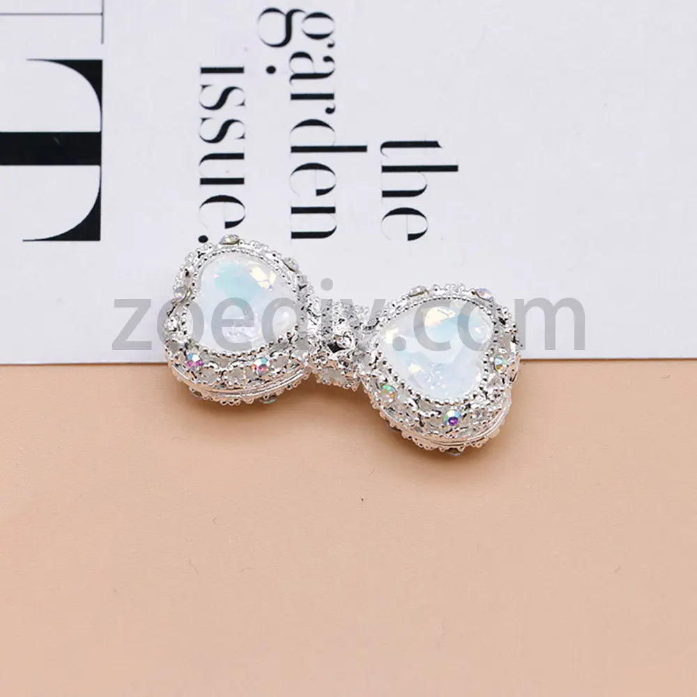 FS4842-Double Heart Bows Beads Fit For Beadable Pens For Keychain Jewelry Making Zoe's DIY Shop