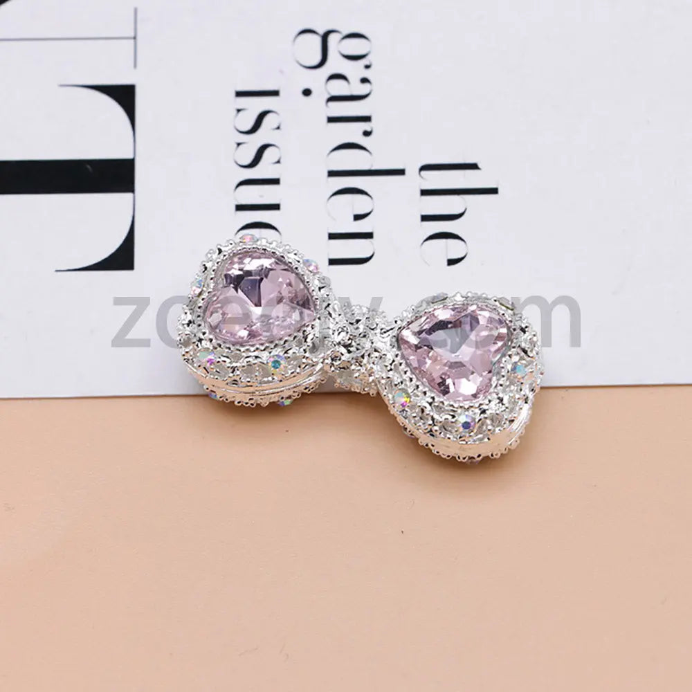 FS4842-Double Heart Bows Beads Fit For Beadable Pens For Keychain Jewelry Making Zoe's DIY Shop