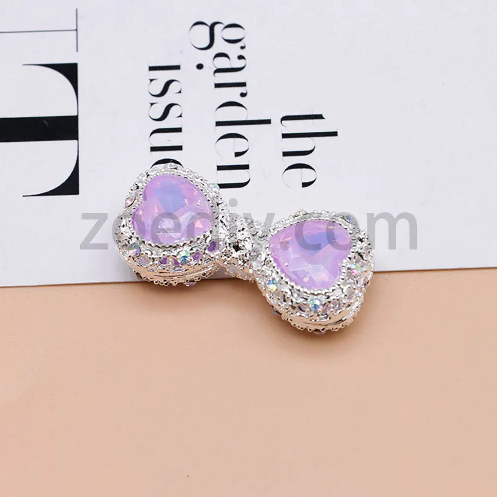 FS4842-Double Heart Bows Beads Fit For Beadable Pens For Keychain Jewelry Making Zoe's DIY Shop