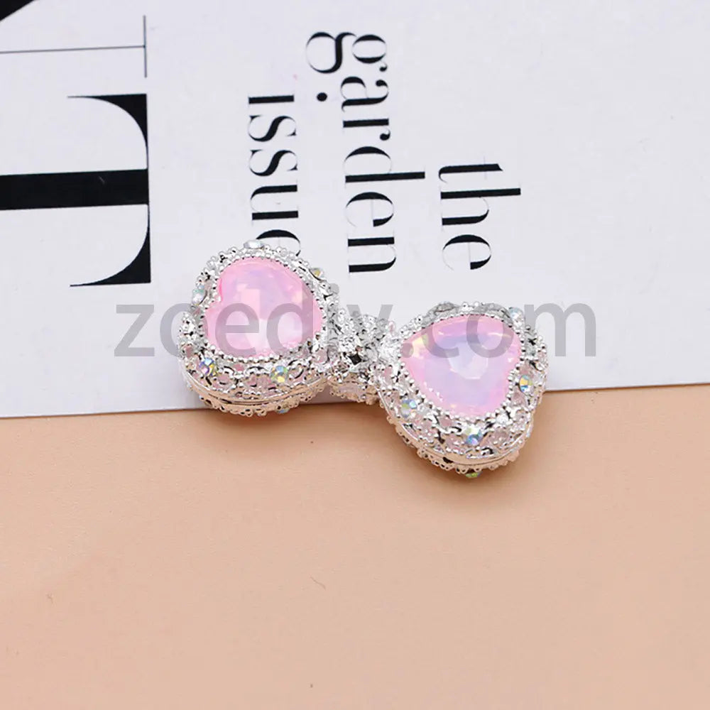 FS4842-Double Heart Bows Beads Fit For Beadable Pens For Keychain Jewelry Making Zoe's DIY Shop