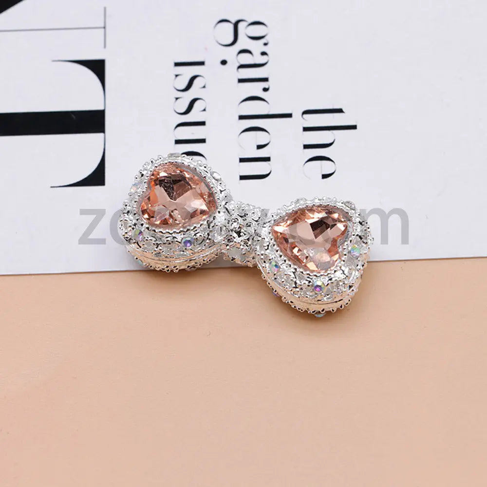 FS4842-Double Heart Bows Beads Fit For Beadable Pens For Keychain Jewelry Making Zoe's DIY Shop