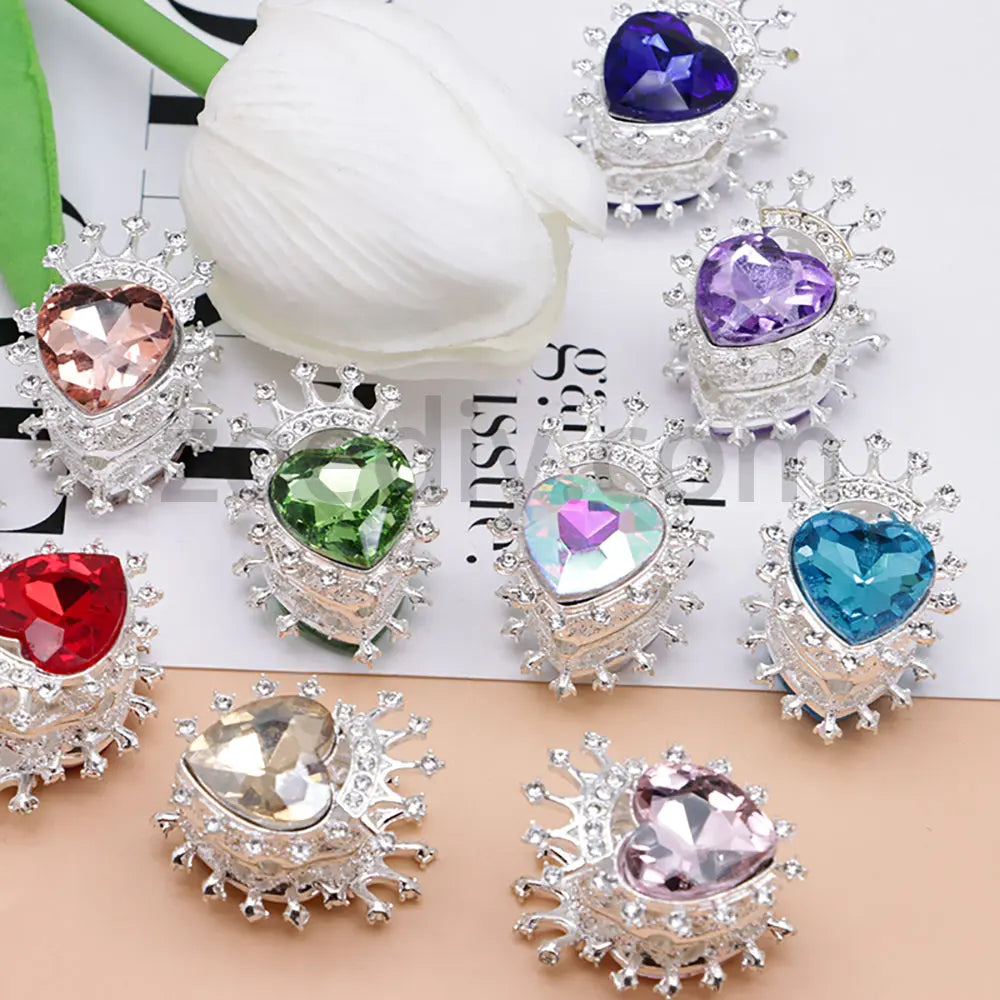 FS4843-Heart Crown Diamond Beads Fit For Beadable Pens For Keychain Jewelry Making Zoe's DIY Shop