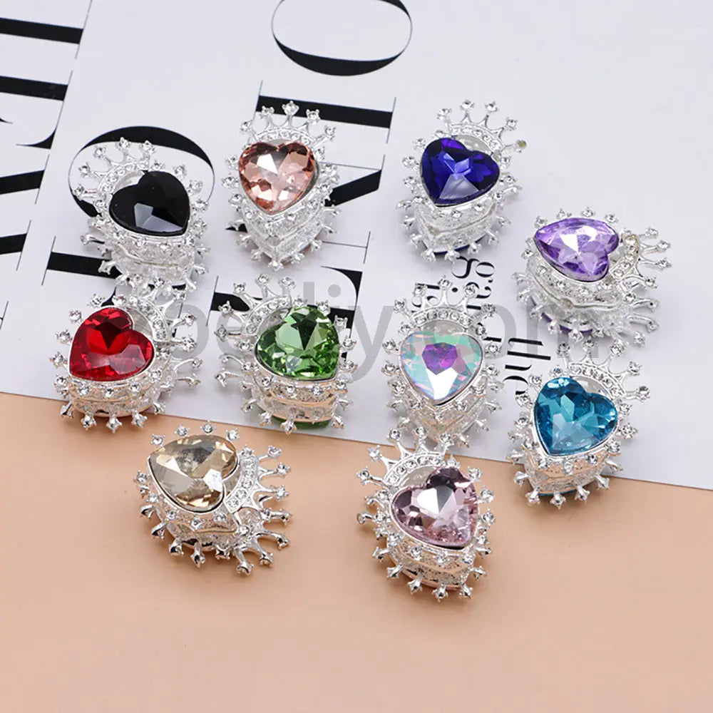 FS4843-Heart Crown Diamond Beads Fit For Beadable Pens For Keychain Jewelry Making Zoe's DIY Shop