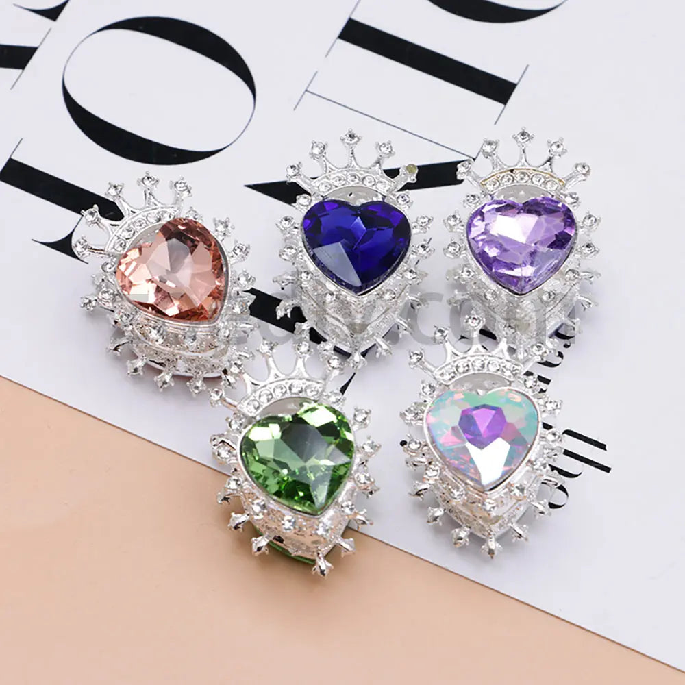 FS4843-Heart Crown Diamond Beads Fit For Beadable Pens For Keychain Jewelry Making Zoe's DIY Shop