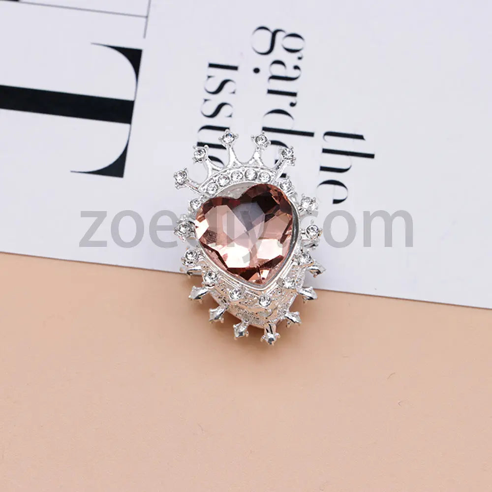 FS4843-Heart Crown Diamond Beads Fit For Beadable Pens For Keychain Jewelry Making Zoe's DIY Shop