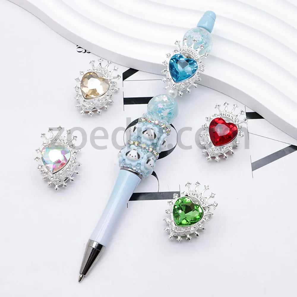 FS4843-Heart Crown Diamond Beads Fit For Beadable Pens For Keychain Jewelry Making Zoe's DIY Shop
