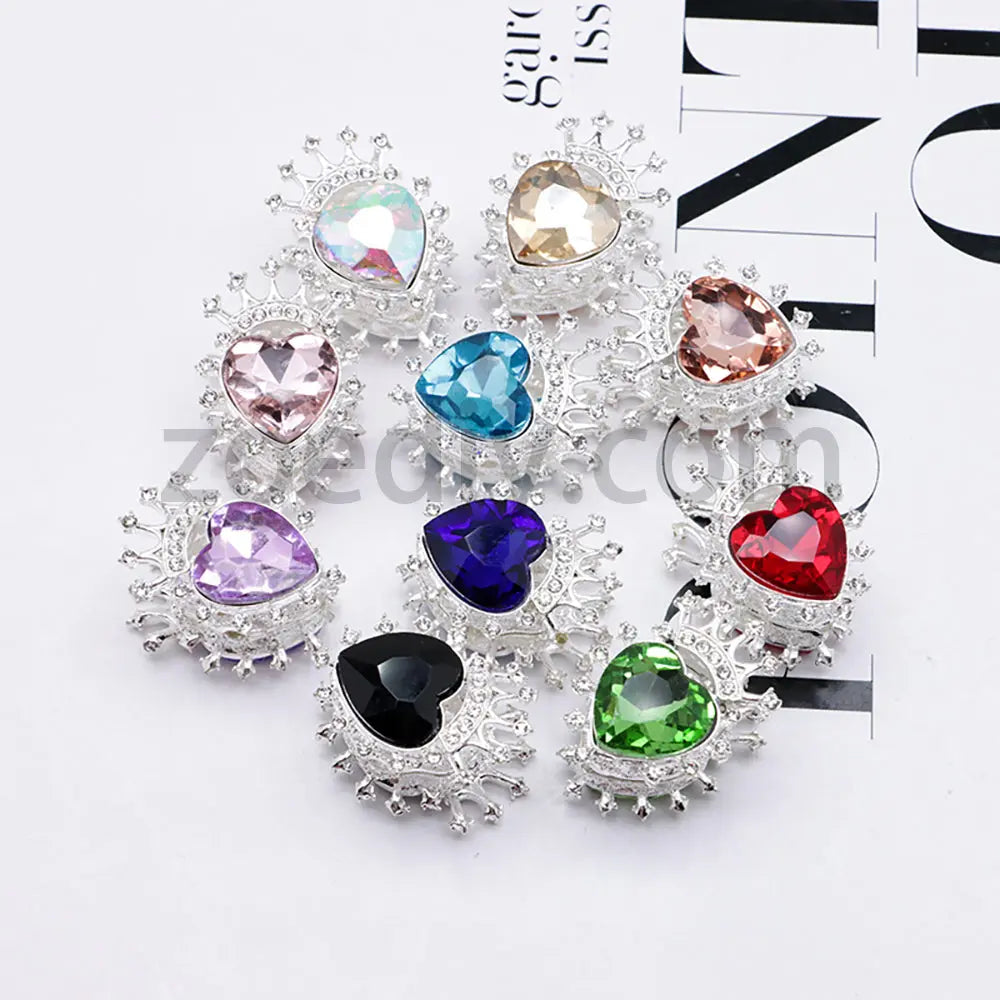FS4843-Heart Crown Diamond Beads Fit For Beadable Pens For Keychain Jewelry Making Zoe's DIY Shop