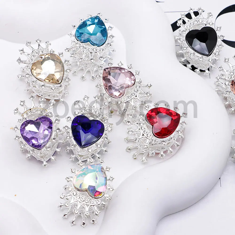 FS4843-Heart Crown Diamond Beads Fit For Beadable Pens For Keychain Jewelry Making Zoe's DIY Shop
