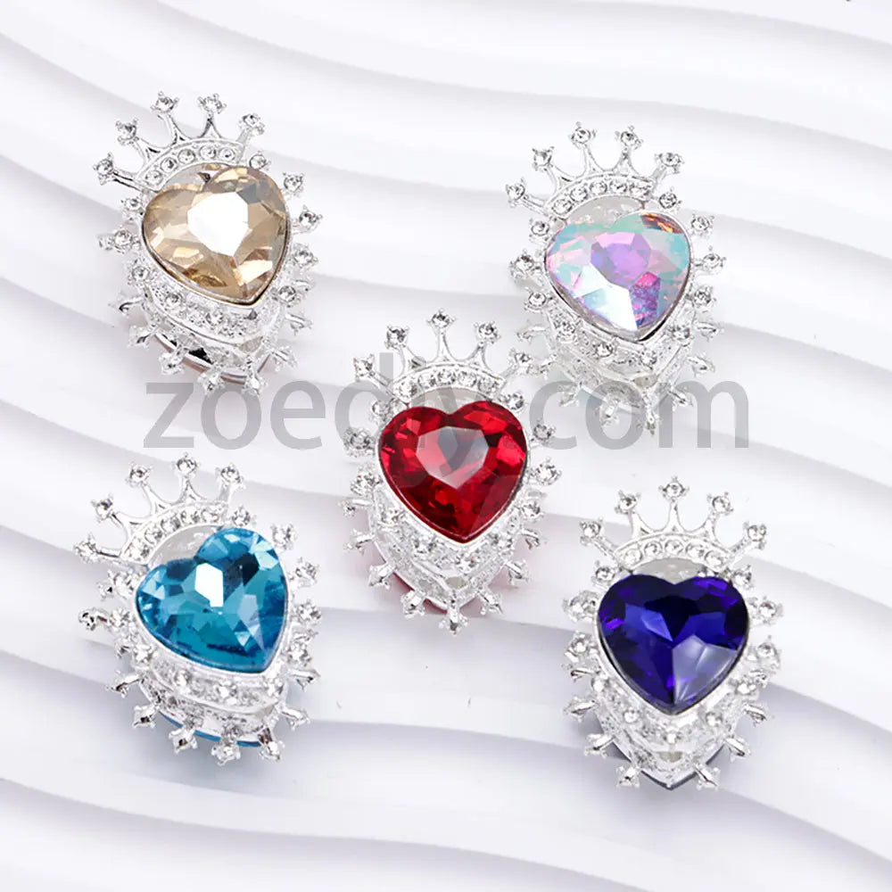 FS4843-Heart Crown Diamond Beads Fit For Beadable Pens For Keychain Jewelry Making Zoe's DIY Shop