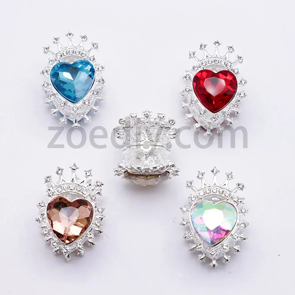 FS4843-Heart Crown Diamond Beads Fit For Beadable Pens For Keychain Jewelry Making Zoe's DIY Shop