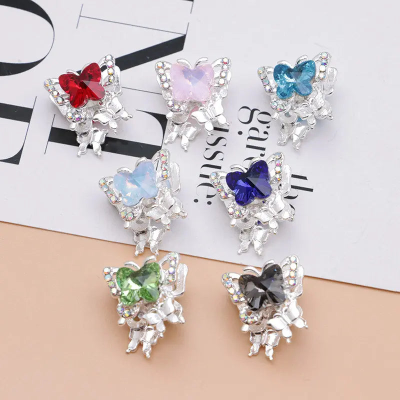 FS4844- Approximately 2×1.8×1.6 Cm Butterfly Alloy Beads Four For Keychain Jewelry Making Zoe's DIY Shop