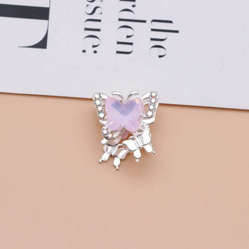 FS4844- Approximately 2×1.8×1.6 Cm Butterfly Alloy Beads Four For Keychain Jewelry Making Zoe's DIY Shop