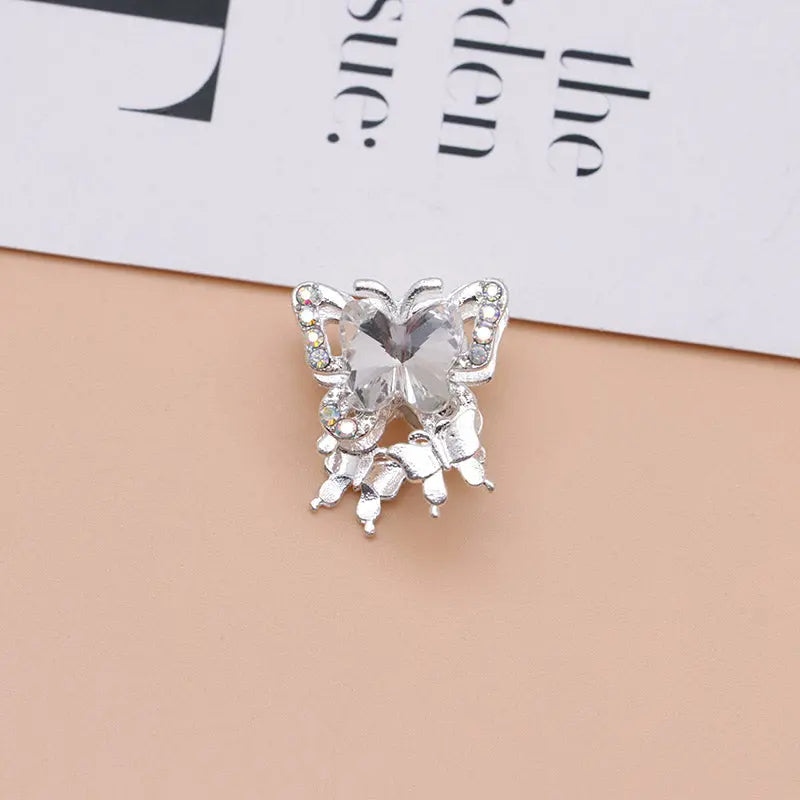 FS4844- Approximately 2×1.8×1.6 Cm Butterfly Alloy Beads Four For Keychain Jewelry Making Zoe's DIY Shop