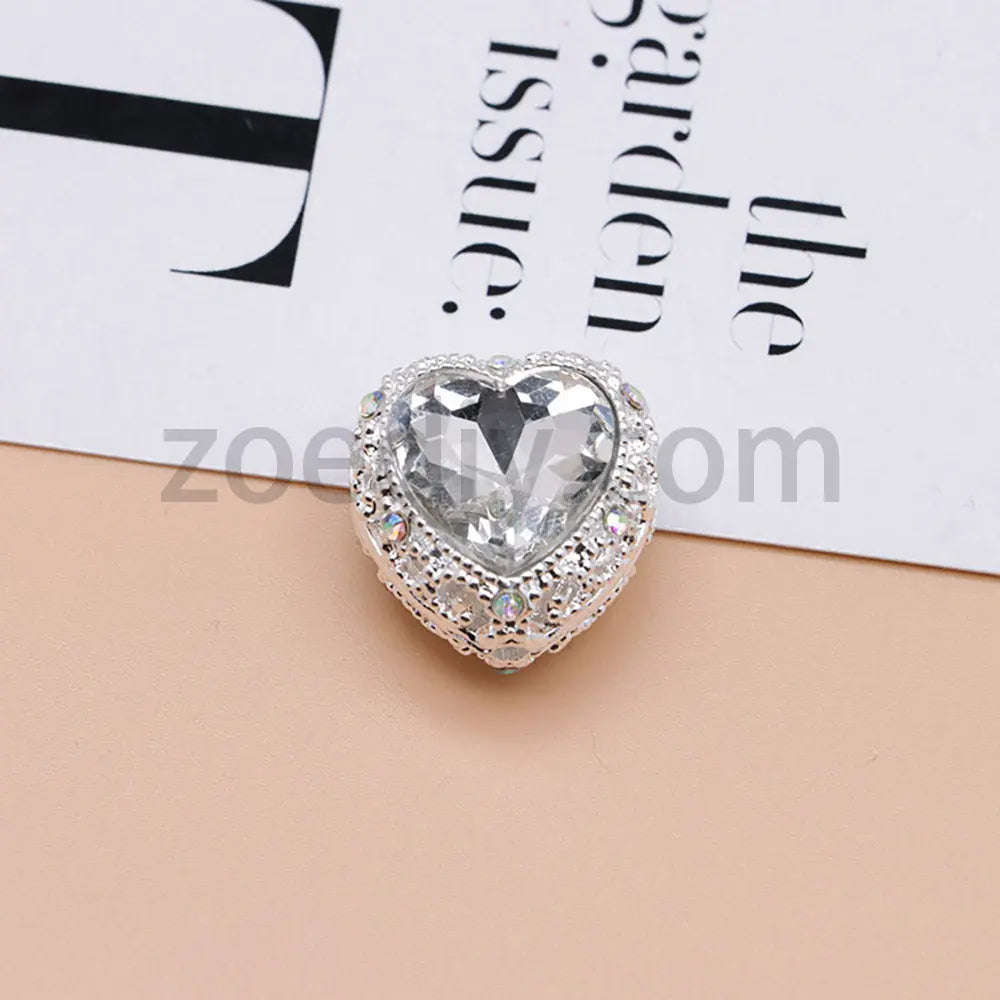 FS4845-Hollowed Heart Diamond Beads Fit For Beadable Pens For Keychain Jewelry Making Zoe's DIY Shop