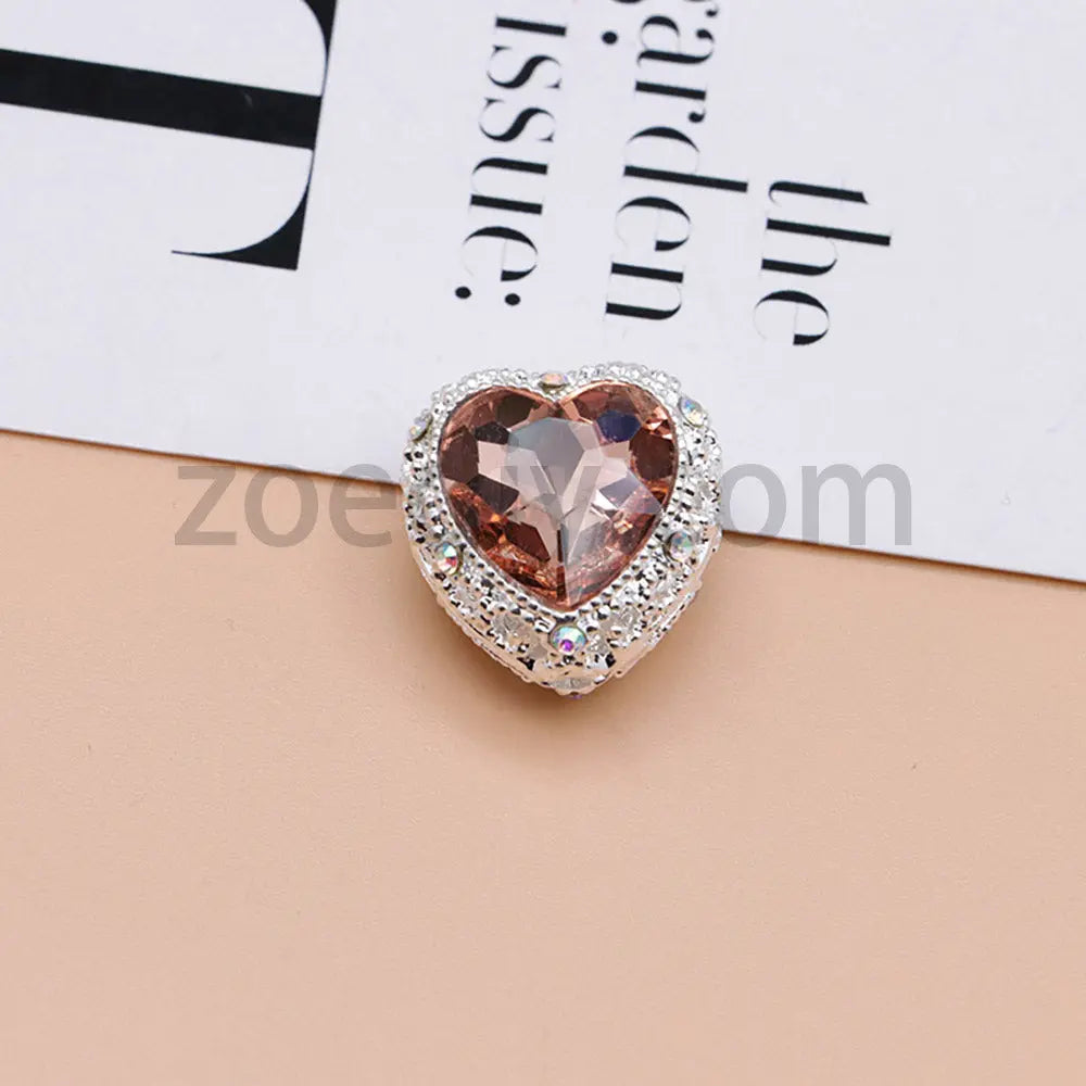 FS4845-Hollowed Heart Diamond Beads Fit For Beadable Pens For Keychain Jewelry Making Zoe's DIY Shop