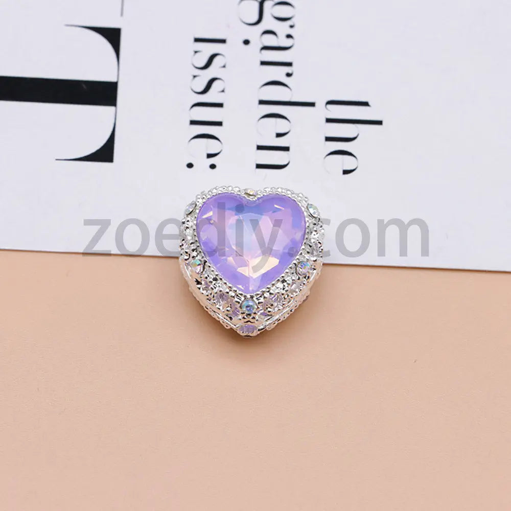 FS4845-Hollowed Heart Diamond Beads Fit For Beadable Pens For Keychain Jewelry Making Zoe's DIY Shop