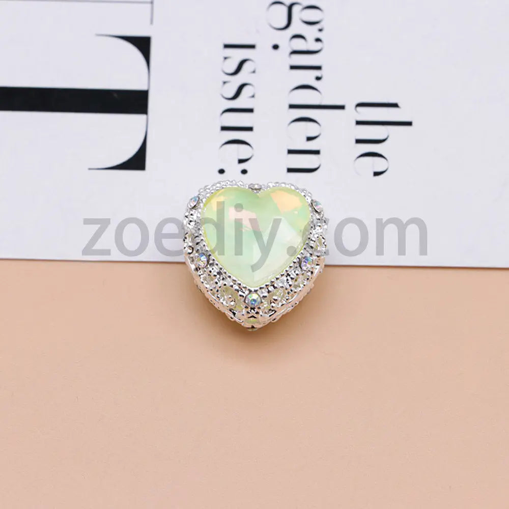 FS4845-Hollowed Heart Diamond Beads Fit For Beadable Pens For Keychain Jewelry Making Zoe's DIY Shop