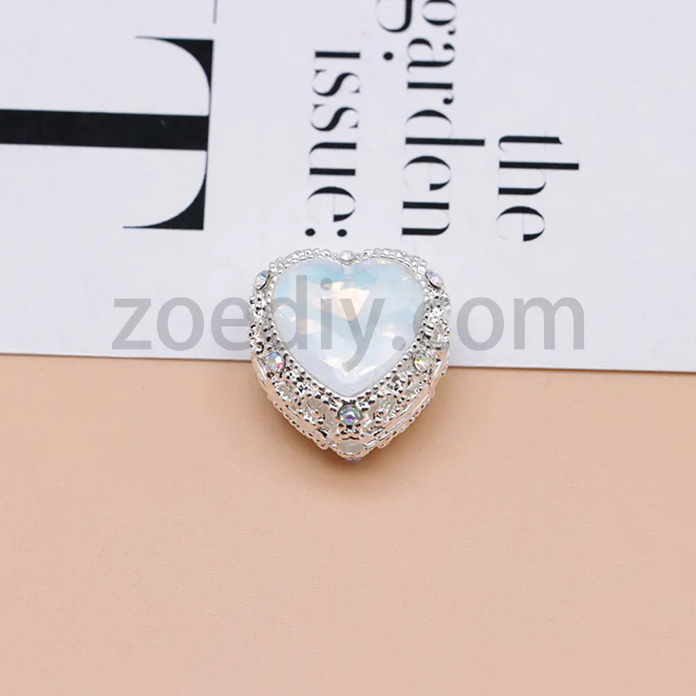 FS4845-Hollowed Heart Diamond Beads Fit For Beadable Pens For Keychain Jewelry Making Zoe's DIY Shop