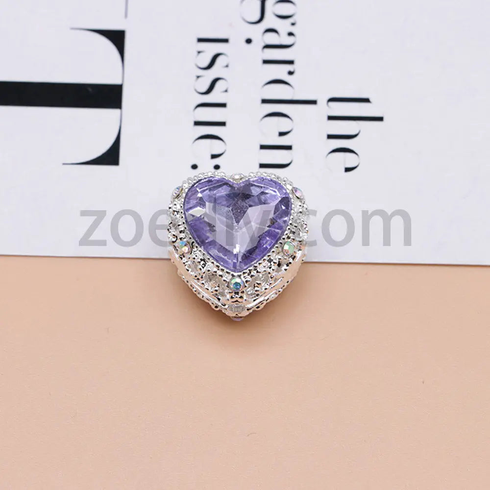 FS4845-Hollowed Heart Diamond Beads Fit For Beadable Pens For Keychain Jewelry Making Zoe's DIY Shop