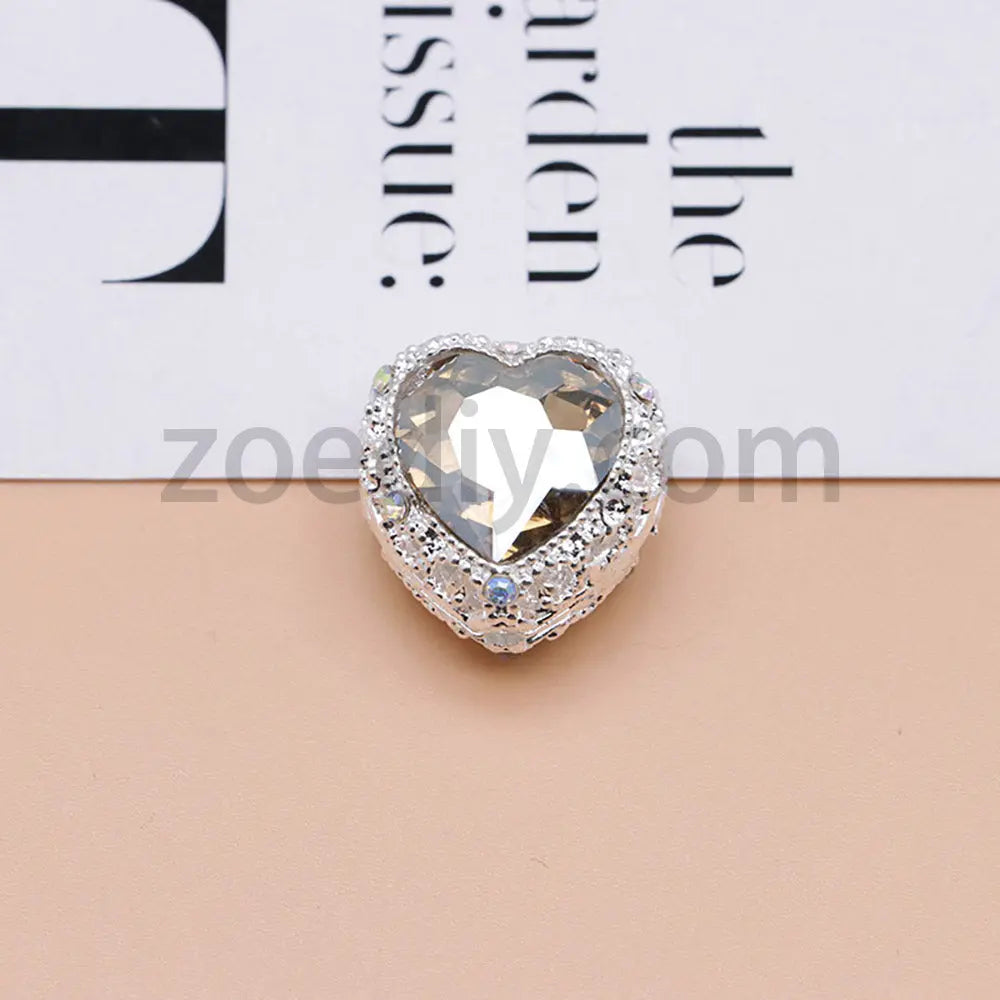 FS4845-Hollowed Heart Diamond Beads Fit For Beadable Pens For Keychain Jewelry Making Zoe's DIY Shop
