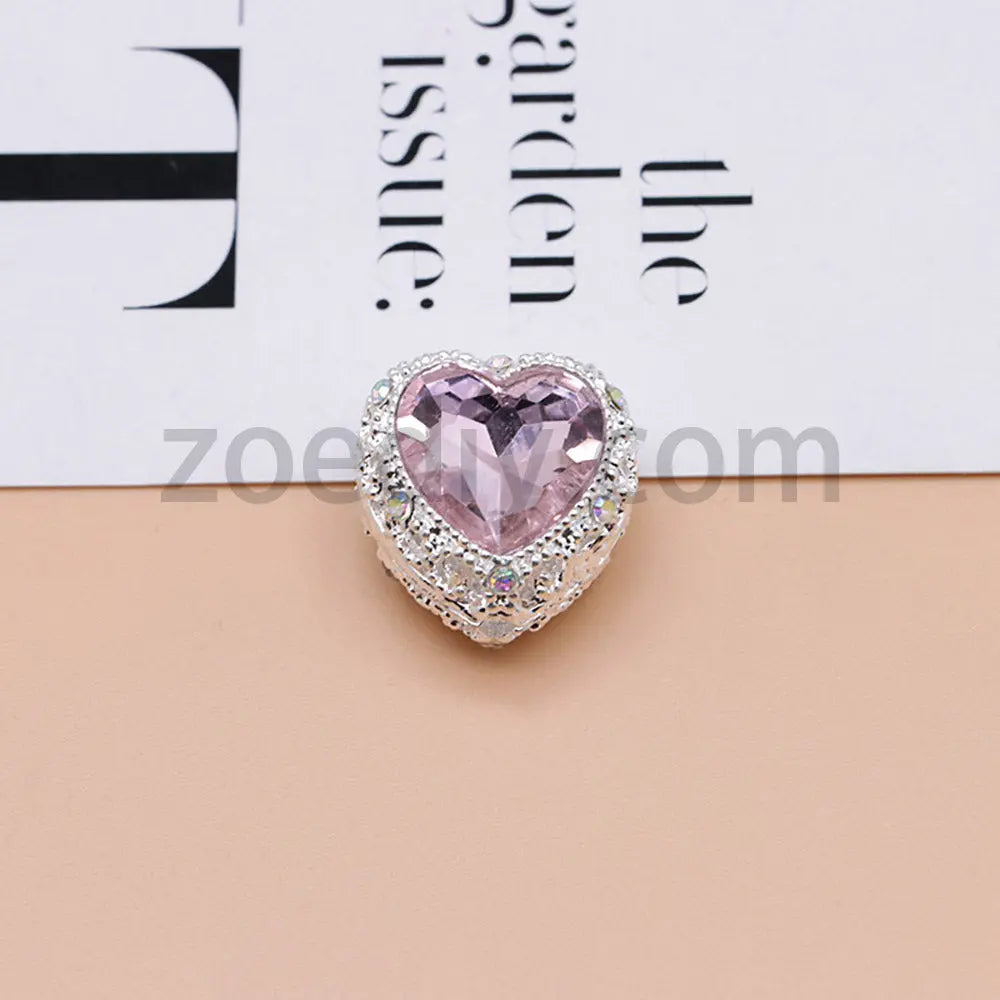 FS4845-Hollowed Heart Diamond Beads Fit For Beadable Pens For Keychain Jewelry Making Zoe's DIY Shop