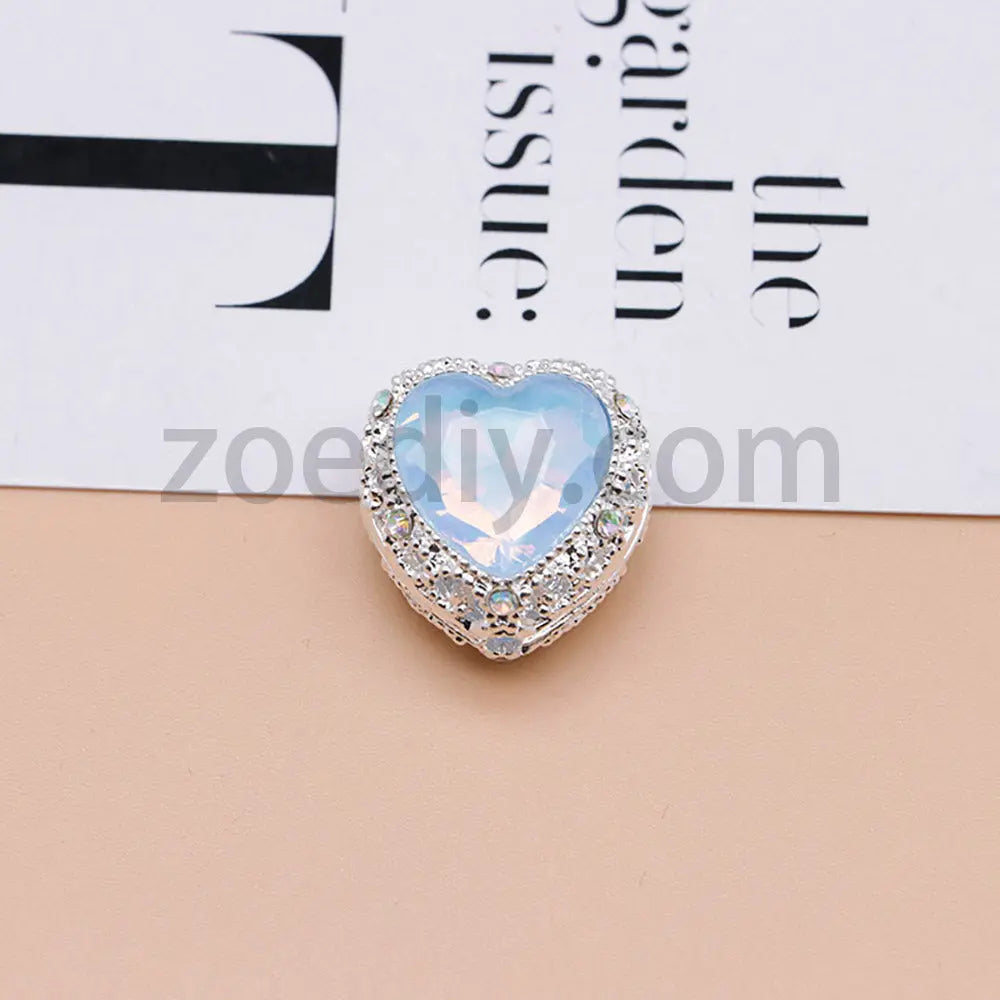 FS4845-Hollowed Heart Diamond Beads Fit For Beadable Pens For Keychain Jewelry Making Zoe's DIY Shop