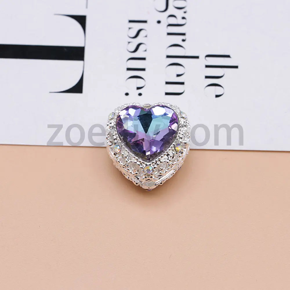 FS4845-Hollowed Heart Diamond Beads Fit For Beadable Pens For Keychain Jewelry Making Zoe's DIY Shop