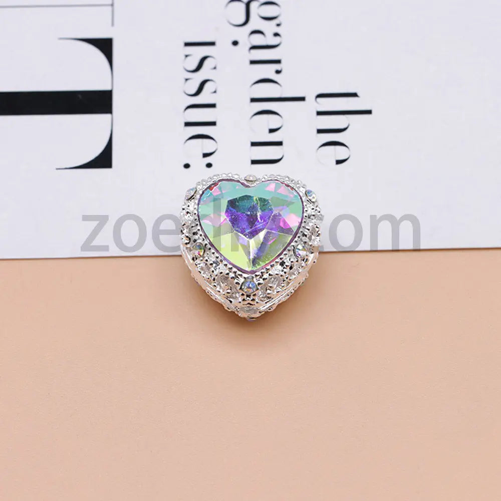 FS4845-Hollowed Heart Diamond Beads Fit For Beadable Pens For Keychain Jewelry Making Zoe's DIY Shop