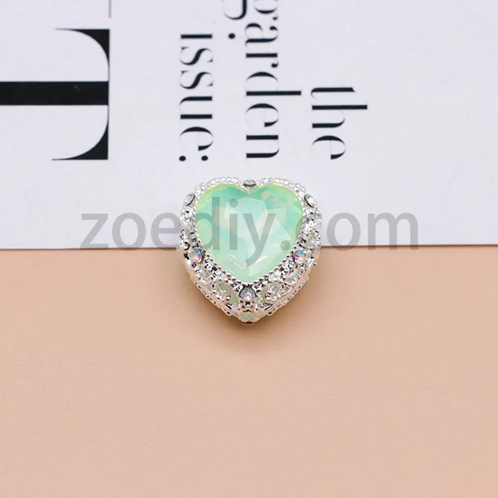 FS4845-Hollowed Heart Diamond Beads Fit For Beadable Pens For Keychain Jewelry Making Zoe's DIY Shop