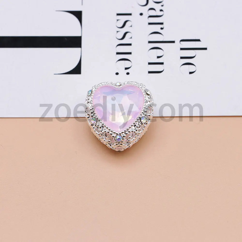 FS4845-Hollowed Heart Diamond Beads Fit For Beadable Pens For Keychain Jewelry Making Zoe's DIY Shop