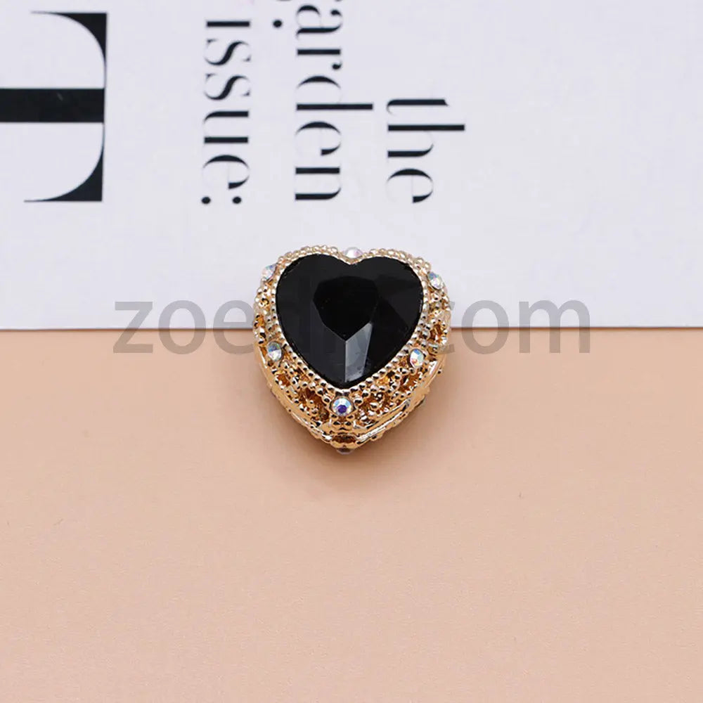 FS4845-Hollowed Heart Diamond Beads Fit For Beadable Pens For Keychain Jewelry Making Zoe's DIY Shop