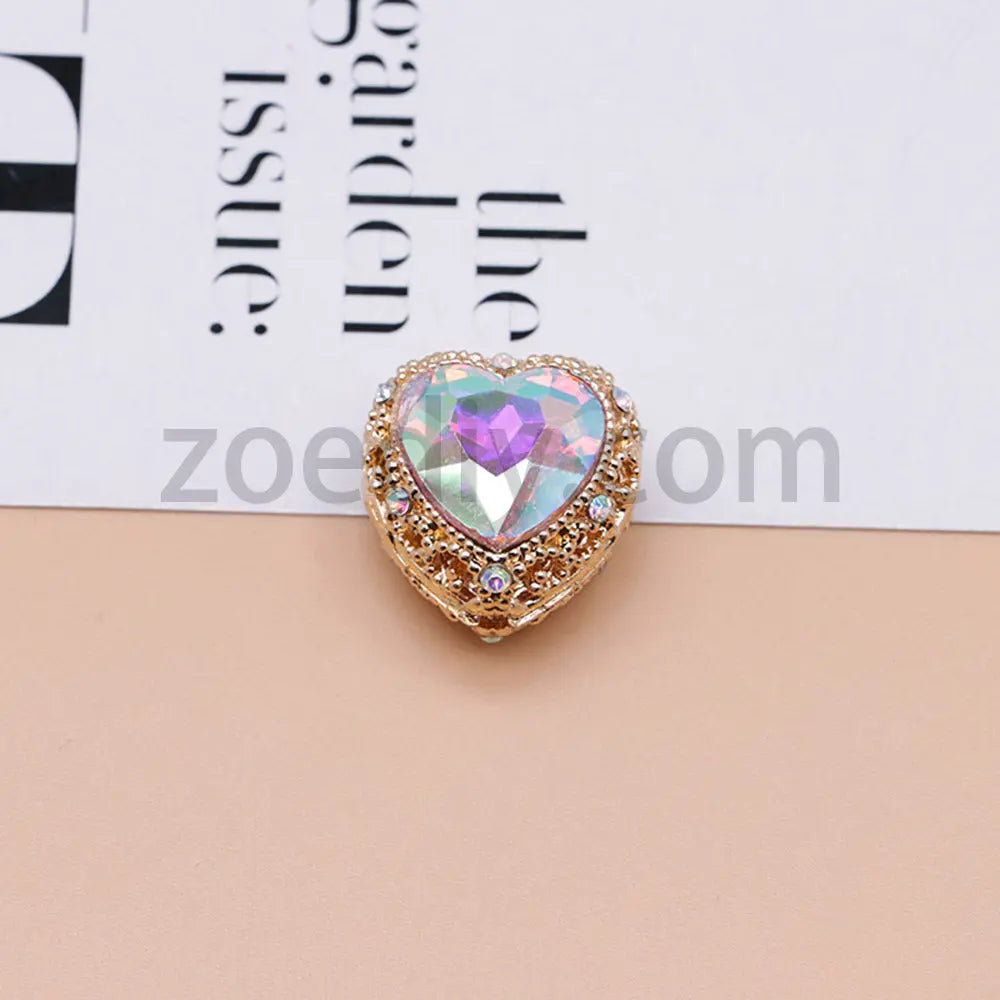 FS4845-Hollowed Heart Diamond Beads Fit For Beadable Pens For Keychain Jewelry Making Zoe's DIY Shop