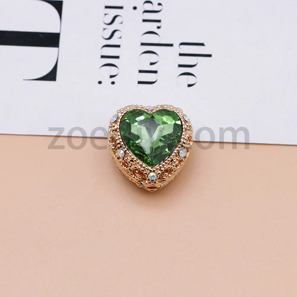 FS4845-Hollowed Heart Diamond Beads Fit For Beadable Pens For Keychain Jewelry Making Zoe's DIY Shop