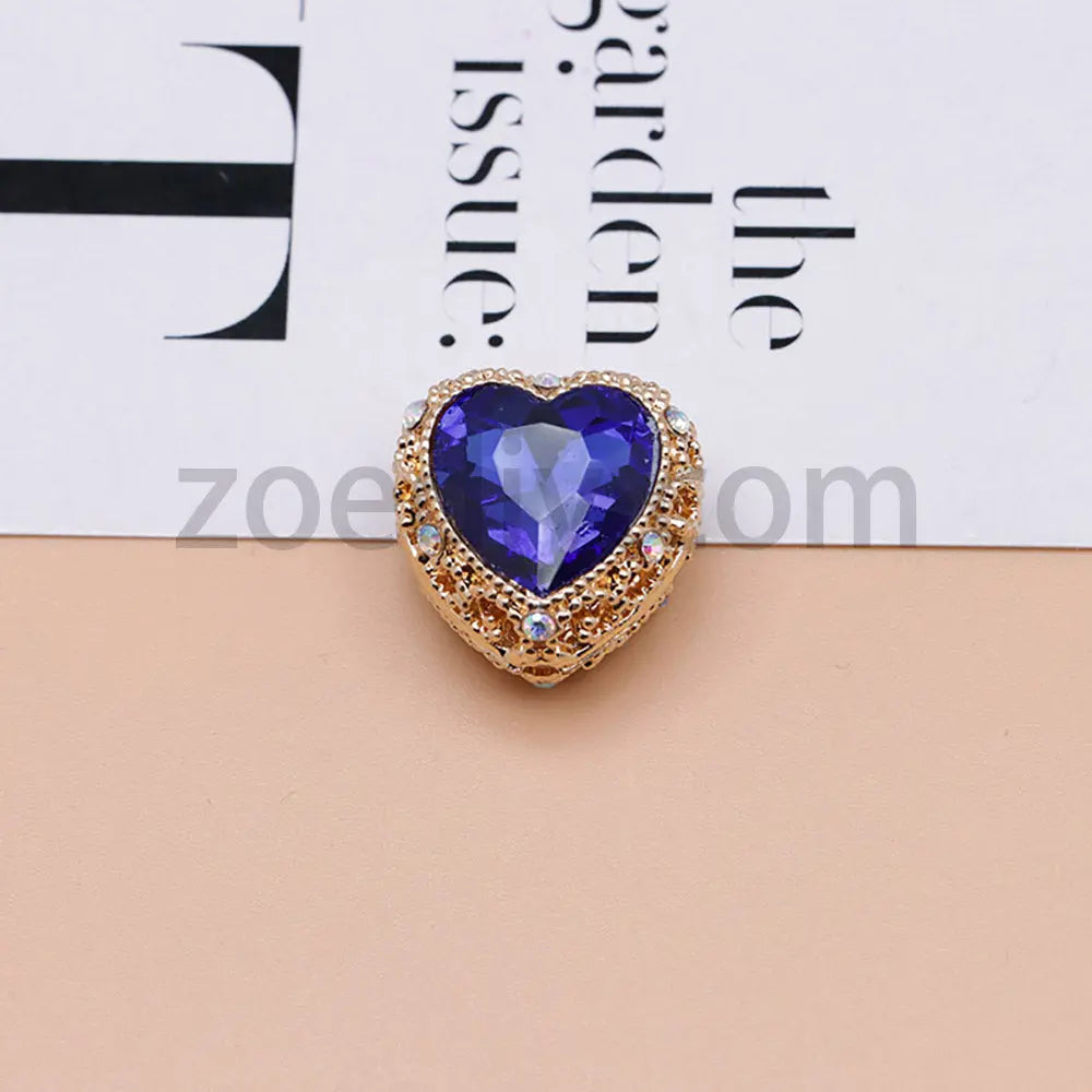 FS4845-Hollowed Heart Diamond Beads Fit For Beadable Pens For Keychain Jewelry Making Zoe's DIY Shop
