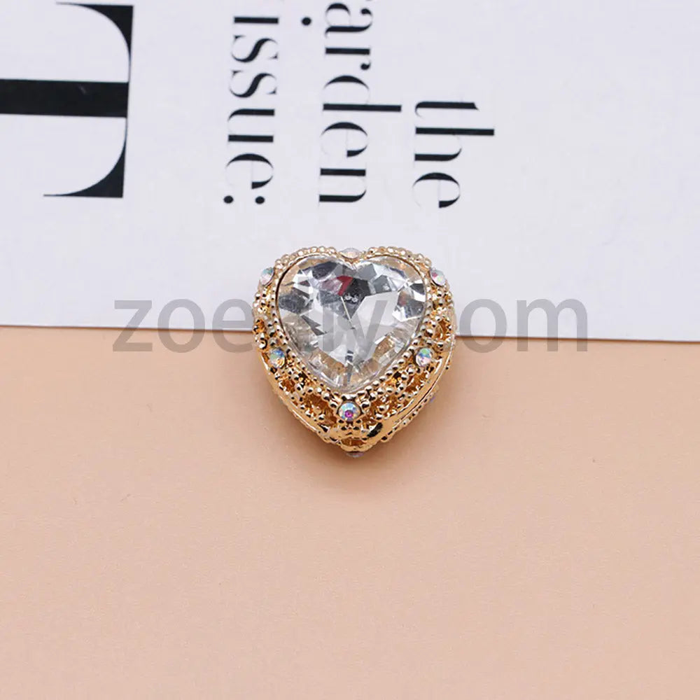 FS4845-Hollowed Heart Diamond Beads Fit For Beadable Pens For Keychain Jewelry Making Zoe's DIY Shop