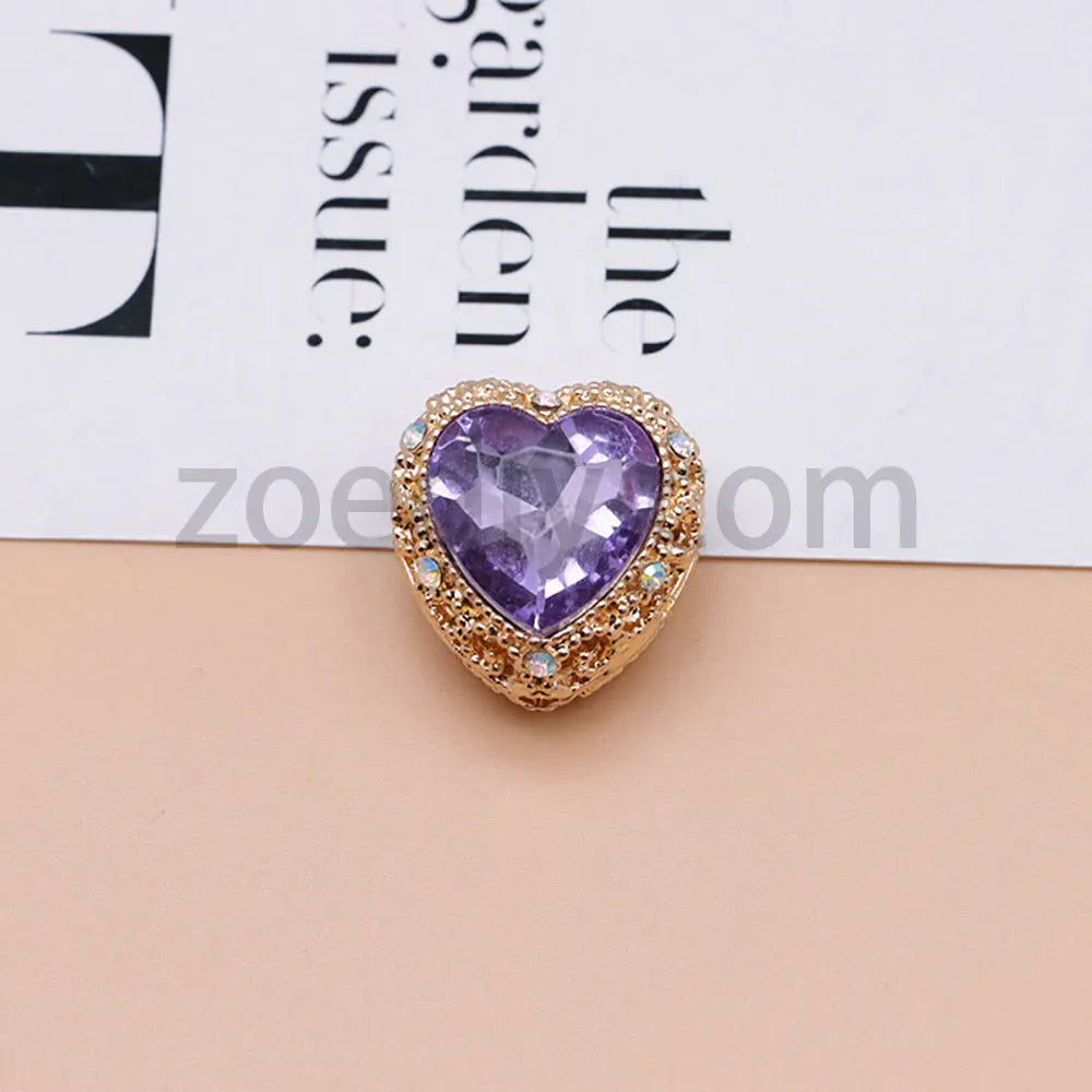 FS4845-Hollowed Heart Diamond Beads Fit For Beadable Pens For Keychain Jewelry Making Zoe's DIY Shop