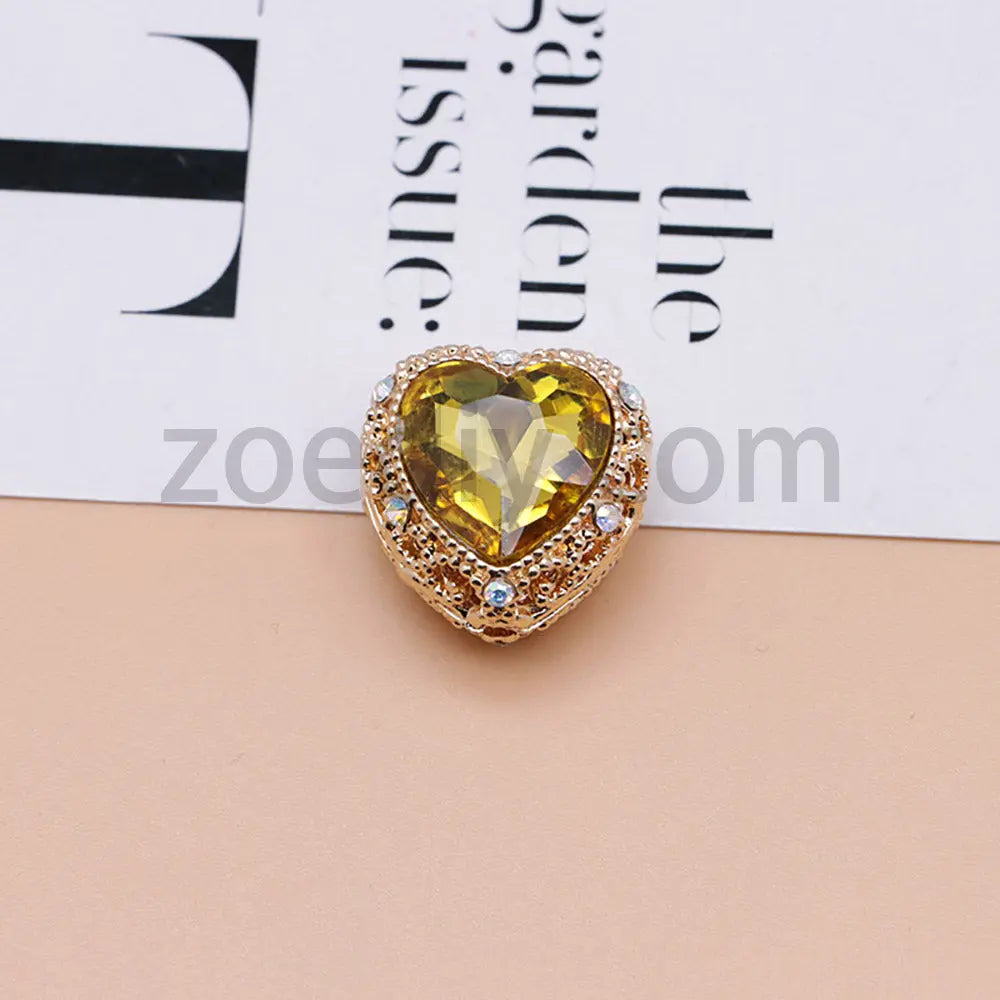 FS4845-Hollowed Heart Diamond Beads Fit For Beadable Pens For Keychain Jewelry Making Zoe's DIY Shop