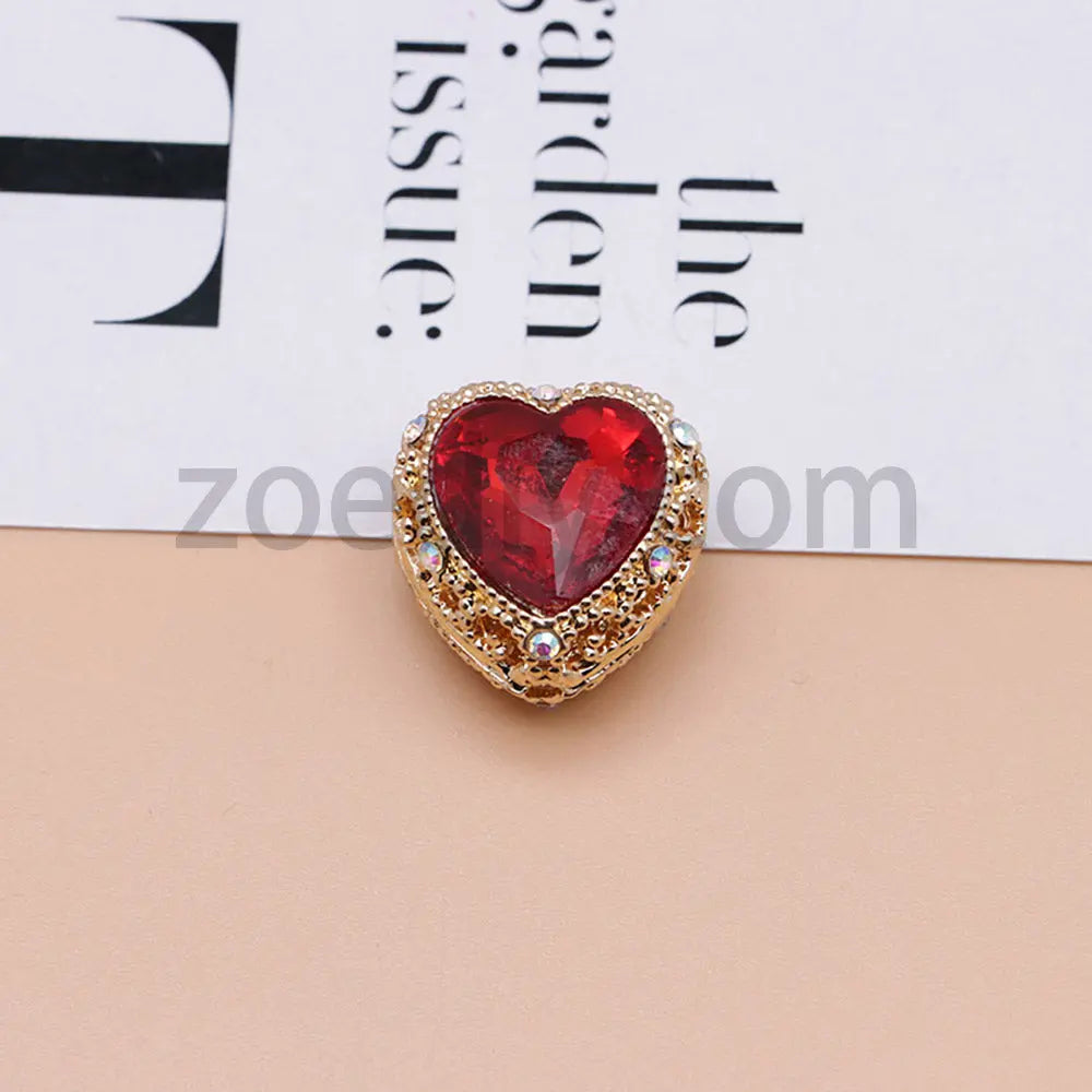 FS4845-Hollowed Heart Diamond Beads Fit For Beadable Pens For Keychain Jewelry Making Zoe's DIY Shop