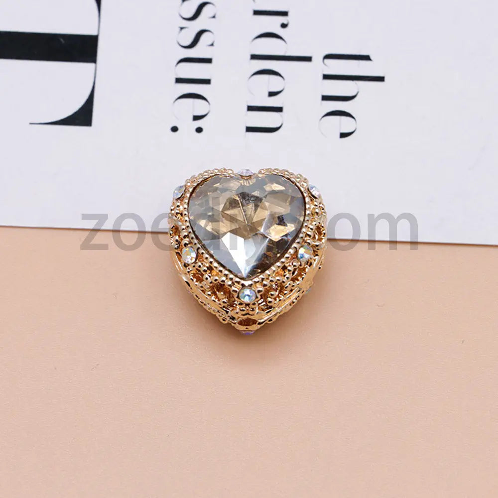 FS4845-Hollowed Heart Diamond Beads Fit For Beadable Pens For Keychain Jewelry Making Zoe's DIY Shop