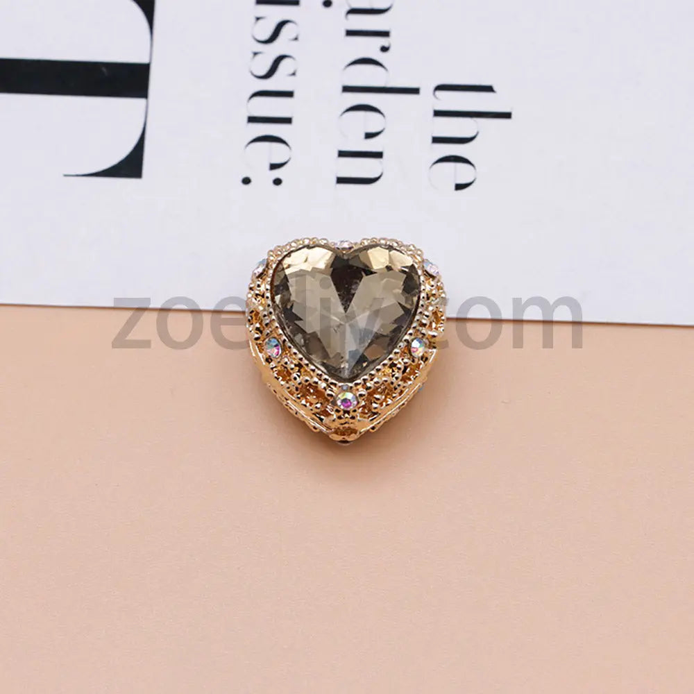 FS4845-Hollowed Heart Diamond Beads Fit For Beadable Pens For Keychain Jewelry Making Zoe's DIY Shop