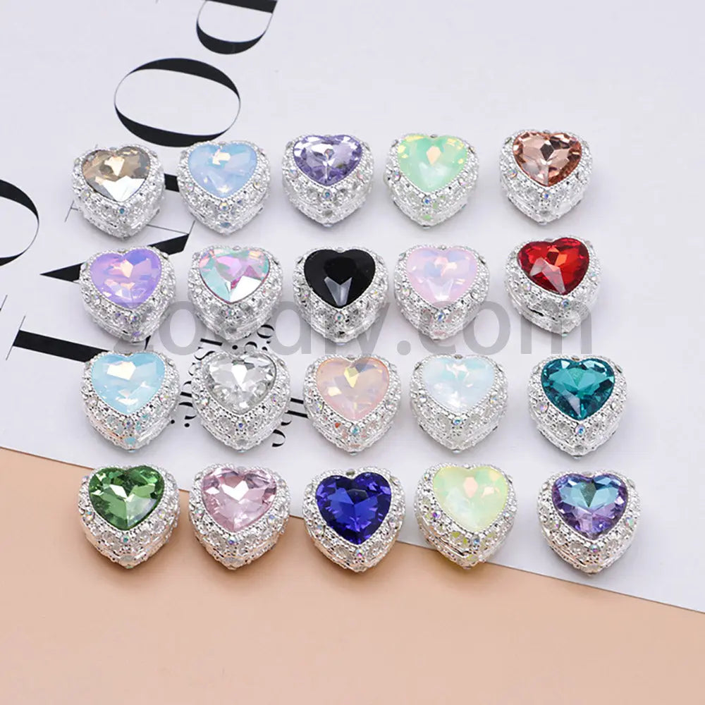 FS4845-Hollowed Heart Diamond Beads Fit For Beadable Pens For Keychain Jewelry Making Zoe's DIY Shop
