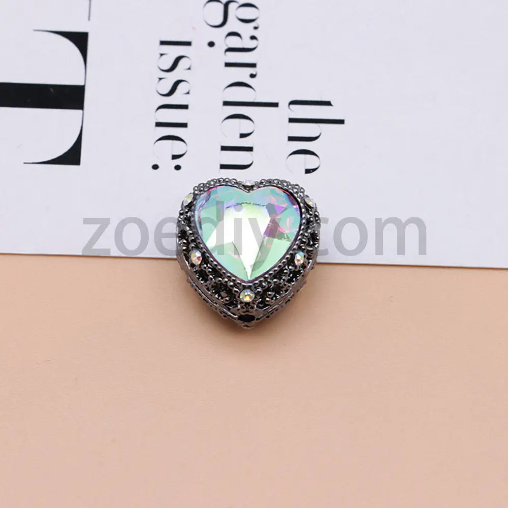 FS4845-Hollowed Heart Diamond Beads Fit For Beadable Pens For Keychain Jewelry Making Zoe's DIY Shop