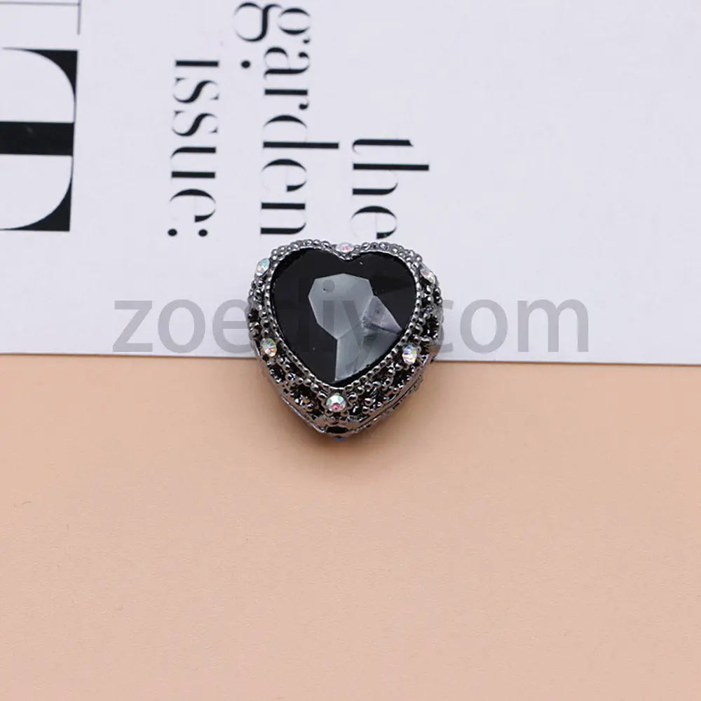 FS4845-Hollowed Heart Diamond Beads Fit For Beadable Pens For Keychain Jewelry Making Zoe's DIY Shop