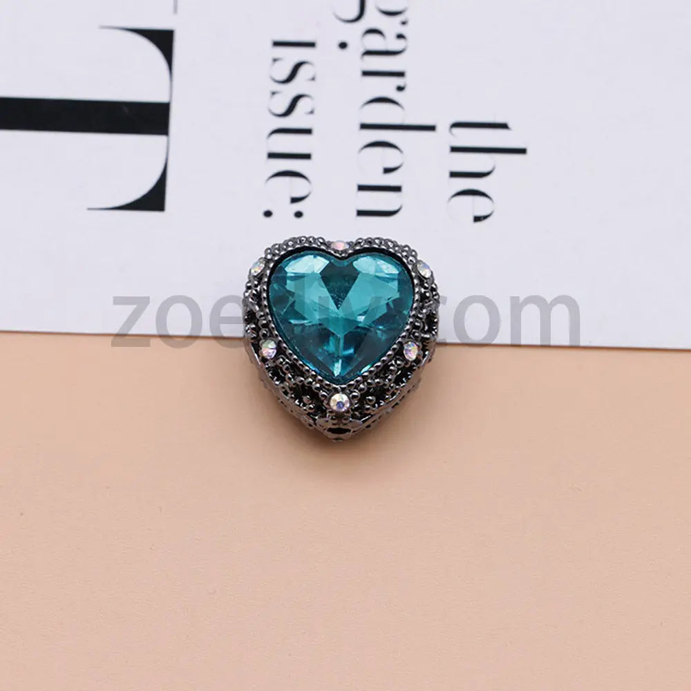 FS4845-Hollowed Heart Diamond Beads Fit For Beadable Pens For Keychain Jewelry Making Zoe's DIY Shop