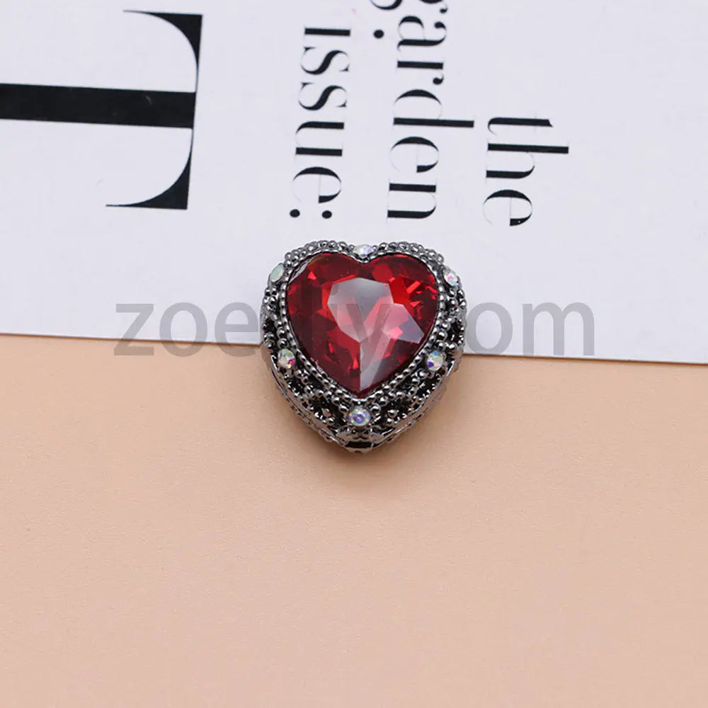 FS4845-Hollowed Heart Diamond Beads Fit For Beadable Pens For Keychain Jewelry Making Zoe's DIY Shop