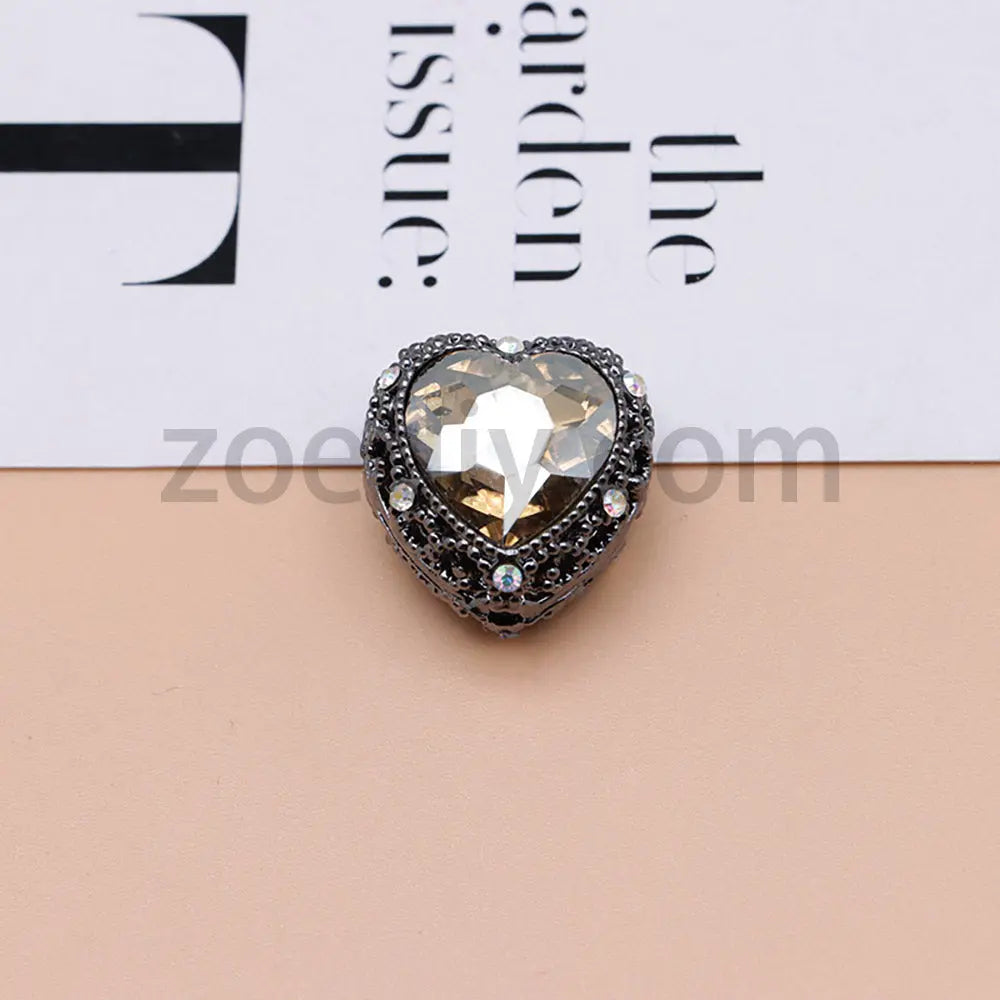 FS4845-Hollowed Heart Diamond Beads Fit For Beadable Pens For Keychain Jewelry Making Zoe's DIY Shop