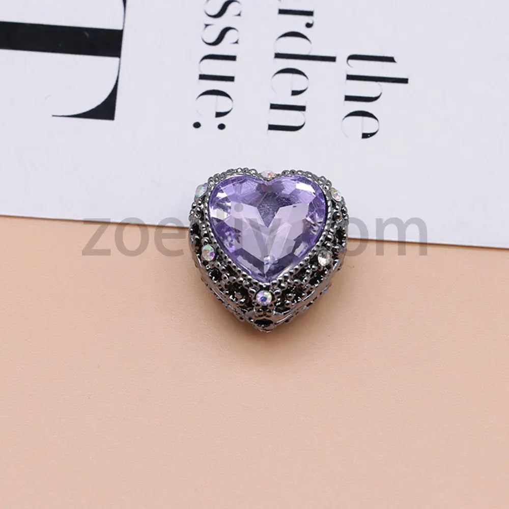 FS4845-Hollowed Heart Diamond Beads Fit For Beadable Pens For Keychain Jewelry Making Zoe's DIY Shop